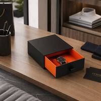Boîte de rangement coulissante en carton rigide de luxe avec logo personnalisé, boîte cadeau pour bijoux, cosmétiques, électronique, vente en gros