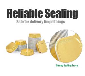 Récipient à cupcakes jetables en or pour l'extérieur de qualité alimentaire <span class=keywords><strong>Weber</strong></span> Grill Pack de papier d'aluminium pour le stockage des aliments au micro-ondes - Product Image 4