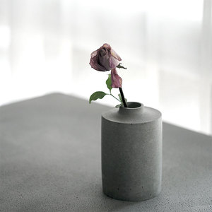 Vaso in <span class=keywords><strong>Cemento</strong></span> Bianco Minimalista Nordico, Materiale Ecologico, Texture Opaca, Vaso da Tavolo, Decorazione Moderna per Soggiorno - Product Image 5
