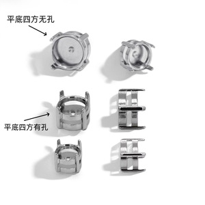 Stainless Steel Flat Bottom Earring Holders With Hole And Without Hole For DIY Jewelry Making Middle Size Polished Finish - Product Image 1