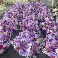 Centres de table et décorations de table T-FT150, boules de fleurs en soie de 60 cm, couronne blanche et rose pour la décoration de mariage
