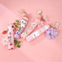 Botol Parfum Isi Ulang Mewah Kosong dengan Gantungan Kunci Kupu-kupu 5ML, Cetak Sablon, Botol Semprot Mini Portabel untuk Perjalanan