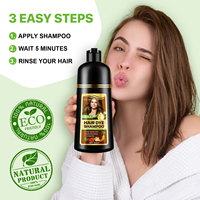 YECUCE Shampooing Colorant Herbal Brun Foncé 3-en-1 Magique, Nourrissant en Profondeur, Renforce les Cheveux et Couvre les Cheveux Gris