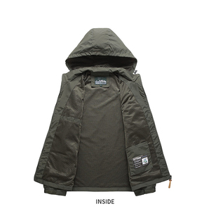 Chaqueta cortavientos de acampada personalizada para hombre, chaqueta impermeable para caza y exteriores, disponible - Product Image 6
