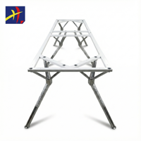 Cadre de table rectangulaire moderne en acier noir avec pieds évasés chromés pour bureau, salle de conférence, hôtel – Support réglable et durable