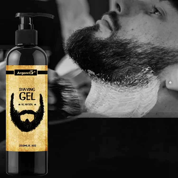 Private label barba pré shave gel de barbear dos homens Suavizar hidratar com o seu logotipo, pode obter 100 de pentes para livre