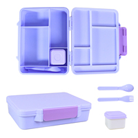 Boîte à bento personnalisée de qualité alimentaire de qualité supérieure pour écoliers ensemble de boîtes à lunch Tiffin avec fourchette et cuillère pour enfants