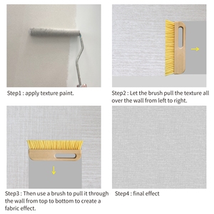 Pinceau mural DIY à texture artistique, outil professionnel OEM pour la création d'effets tissu - Product Image 3
