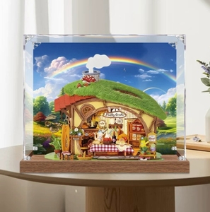 Boîte de présentation en acrylique transparente personnalisée, étui de rangement anti-poussière pour la maison miniature à assembler <span class=keywords><strong>Rolife</strong></span> Fluffy Forest Party DIY - Product Image 1
