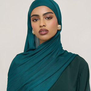 2026 En gros Hijab long musulman pour femme, couleur unie, double aiguille, 70*180, 100% Modal, respirant, léger, universel - Product Image 1