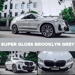 Viwocool Auto Wrap Vinyl Rol Super Gloss Brooklyn Grijze Autolak Kleur Wikkelfolie