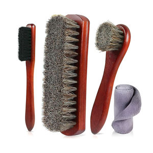 All in One 4 Piece Horsehair <b>Shoe</b> Care Kit with Brushes and Polishing Cloth <b>for</b> Leather <b>Shoe</b> Polish and Cleaning - Product Image 1