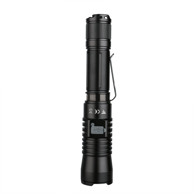 High Powered LEP Laser Flashlight for T30R 460 Lumens Aluminum Alloy Tactical Camping Hunting IP68 Rechargeable 6000K Daylight