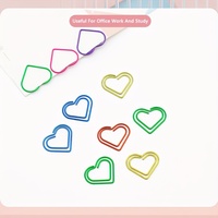 Clips en papier colorés en forme de cœur, clips de reliure en métal fantaisie, décorations de mariage