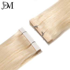 Dailmei disponibile in Stock di platino biondo colore chiaro invisibile 12 un grado 100% capelli umani vergini fasci di nastro - Product Image 1