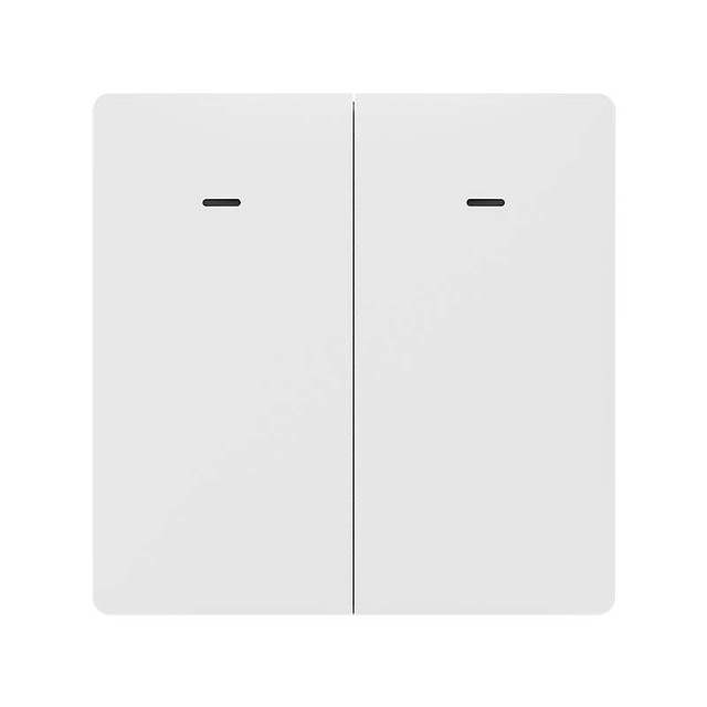NAS-SC01W-1 2-Switch Smart Touch Button Switch ZigBee Durable PC Material EU Certified Wireless 10A Load Works Alexa Google Home