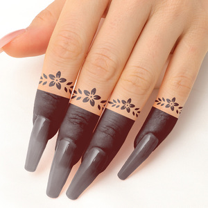 Fábrica Atacado Luxo Dedo <span class=keywords><strong>Henna</strong></span> Tattoo Stencils Impermeável Body Art PVC Material Custom Designs Alta Qualidade Temporária - Product Image 6