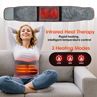 Ceinture de Massage Lombaire Électrique Sans Fil avec Thérapie par Lumière Rouge, Chauffage et Vibration pour le Soulagement de la Douleur Dorsale