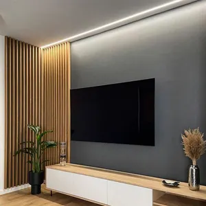 Hipower dekorasi Interior peredam suara Kayu Slat akupanel akustik panel dinding interior slat kayu