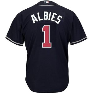 Maillot de baseball pour jeunes Atlanta Braves Ozzie Albies, taille 8-20, blanc, pour joueur domicile, anti-humidité - Product Image 3