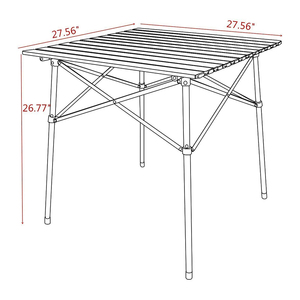 Mesa cuadrada plegable <span class=keywords><strong>de</strong></span> aluminio ligero, mesa compacta enrollable <span class=keywords><strong>para</strong></span> <span class=keywords><strong>4</strong></span> <span class=keywords><strong>personas</strong></span> con bolsa <span class=keywords><strong>de</strong></span> transporte <span class=keywords><strong>para</strong></span> acampada, Picnic, patio trasero, barbacoa - Product Image 2