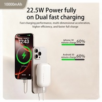 Batteries externes magnétiques à charge rapide sans fil haute capacité 10000 mAh, support de chargeur sans fil 10000 mAh, batterie magnétique