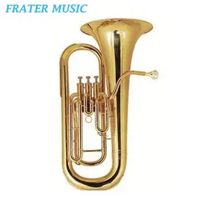 High grade Gold lacquer Bb three cupronickel Pistons Euphonium with yellow brass leadpipe (JEP-220)