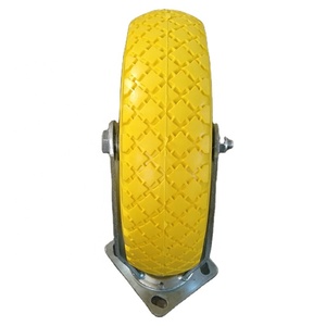 CANDOR <span class=keywords><strong>10</strong></span> Zoll Mehrzweck-Flach frei PU Massiv stahl Felge Schubkarre Swing Caster Wheels mit 300mm Last höhe - Product Image 2