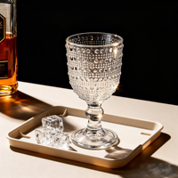 Verre à boisson vintage 2026 de 65 ml, gobelet à long pied, verre à shot, verre à vin et à eau personnalisé en cristal vertical pour hôtels et restaurants