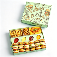 Boîte à frites et empanadas à emporter avec pot de sauce, emballage jetable en carton pour fast-food, hamburgers et poulet frit