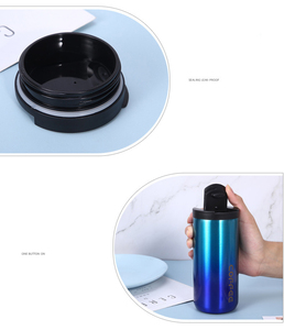Vaso Térmico de Acero Inoxidable con Logotipo Personalizado al por Mayor, Taza de Viaje para Auto con Tapa Abatible y Aislamiento al Vacío de Doble Pared con Degradado - Product Image 3