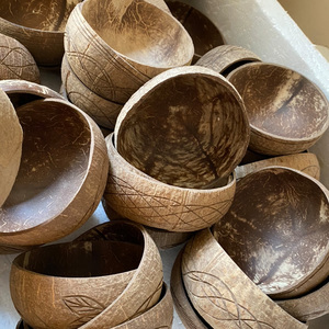 100% ECO-friendly Handicraft Natural Coconut Shell Bowls logo Lacquer