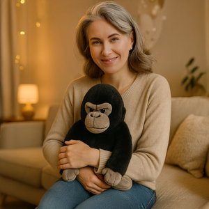 Peluche de Gorila <span class=keywords><strong>Silverback</strong></span>, Gorila de Peluche Suave, Gorila de Peluche Esponjoso para Regalo de Niños y Decoración de Habitación con Animales de la Selva - Product Image 3