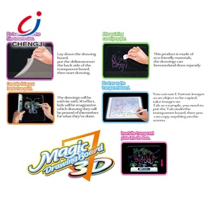 教育儿童魔术3d发光二极管恐龙画板发光二极管DIY 3d魔术画板发光画板玩具 - Product Image 4