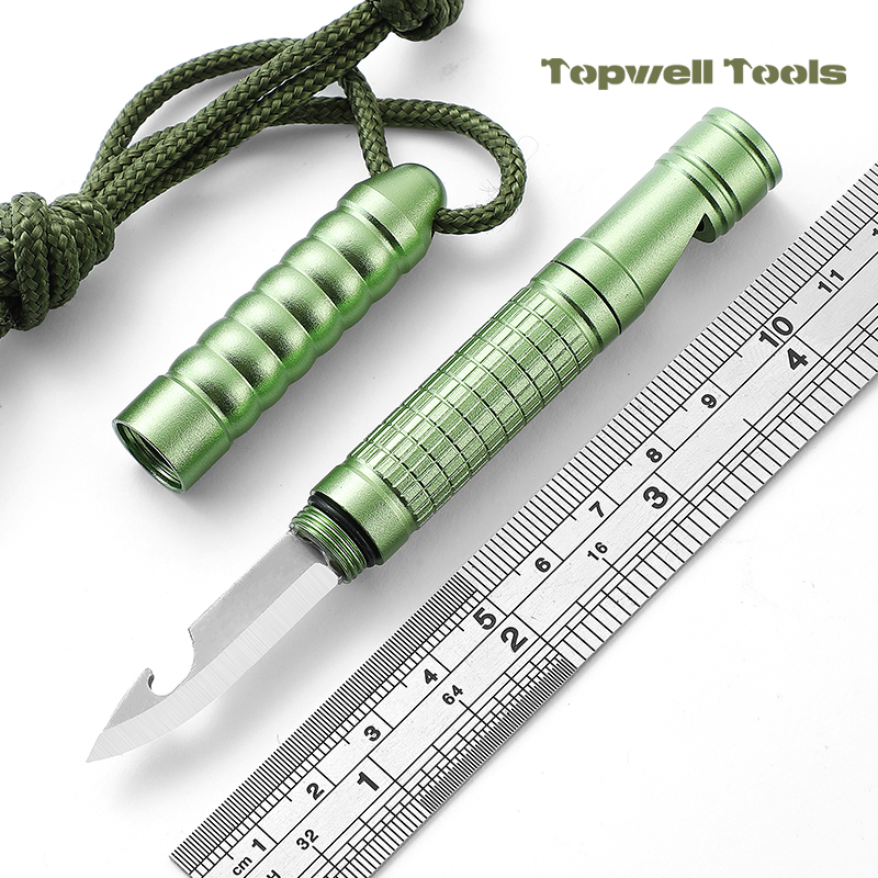 Заводская цена, многофункциональная ручка для выживания Паракорда с кремневой огненной стартером, нож-свисток и открывалка для бутылок