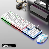 Ensemble clavier et souris de jeu K-Snake K320 filaire avec rétroéclairage RVB, accessoires pour ordinateur portable, design ergonomique et étanche
