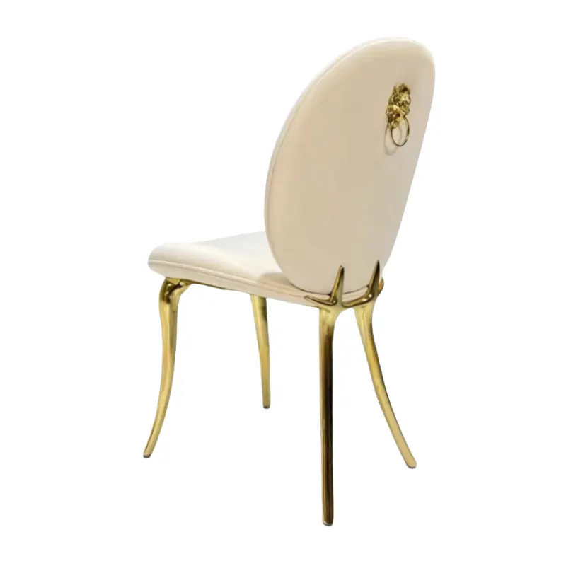 Boca do lobo Light chaise de salle à manger de luxe velours rembourré laiton or jambes lion lings décor chaise à dossier haut