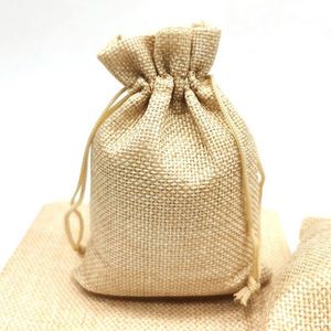 Sac d'emballage personnalisé en toile de jute avec cordon de serrage pour maquillage et parfum, pochette en jute pour bonbons et shopping, avec logo imprimé sur mesure - Product Image 4