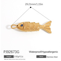 SUMMLY - Dijes de Acero Inoxidable con Baño de Oro de 18K, Diseño de Pez con Goteo de Aceite, Coloridos y Bonitos, No se Destiñen, Joyería de Moda al por Mayor