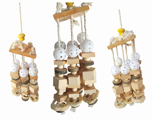 Gros blocs en bois naturel jouet à mâcher pour aras perroquets matériau en sisal pour cages à oiseaux - Product Image 3