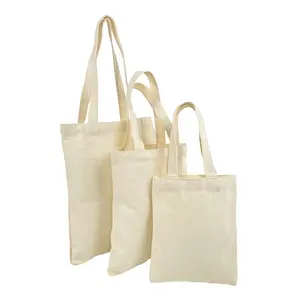 RTS all'ingrosso set di sacchetti della spesa Eco riciclabili in cotone bianco bianco bianco Tote Bag può Logo personalizzato