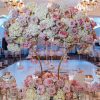 Décoration de mariage, arrangement floral, centre de table de mariage, centre de table en forme de boule de fleurs lavande et blanches, lot de 10