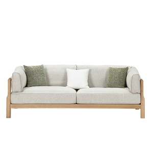 Phòng khách ghế sofa đặt rắn tro gỗ sồi khung futon bọc đầy khả năng phục hồi bọt biển phòng khách đồ nội thất bằng gỗ - Product Image 1