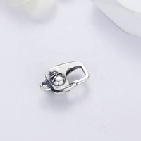 Hip Hop Punk oxydé noir or 925 argent Sterling carré crâne homard fermoir tête forme serrure pour Bracelet et collier bijoux