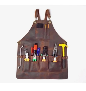 Brown Polyamide <b>Waterproof</b> Unisex Tool <b>Work</b> Coverall Multi Pocket Adjustable Durable Workshop Repair Maintenance Carpenter - Product Image 1