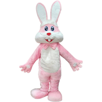 Costume de mascotte lapin rose en peluche personnalisé Blue Sky 2010 pour adultes unisexe