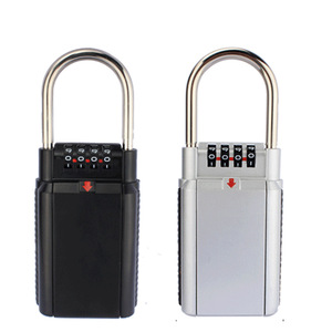 Mechanical Combination Padlock Stainless Steel Zinc Alloy Rectangle Hook Type For Travel And <b>Storage</b> <b>Lockers</b> Black And Silver - Product Image 1
