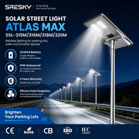 Lampe solaire SRESKY avec garantie de 6 ans, panneau solaire extérieur 100W 140W 160W 200W, éclairage solaire pour route, étanche IP66