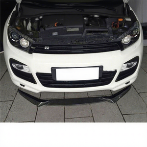 New Black Carbon Fiber Front Bumper Lip Chin Spoiler Winglet Splitter Bolt-On for 2009-2014 VW Scirocco R <b>Car</b> - Product Image 1