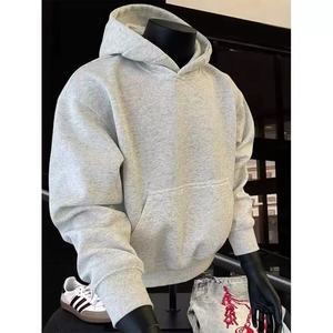 เสื้อฮู้ดผู้ชายผ้าโพลีเอสเตอร์/คอตตอนคุณภาพสูง 400gsm ชุดวอร์มสตรีทแวร์ หนานุ่ม ปักลาย สำหรับฤดูหนาว - Product Image 2